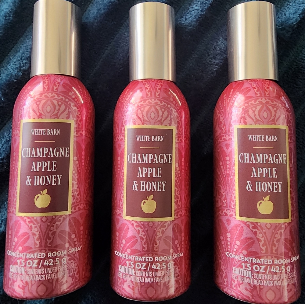 Bath & Body Works White Barn Concentrated RoomCHAMPAGNE APPLE & HONEY ~Set of 3
